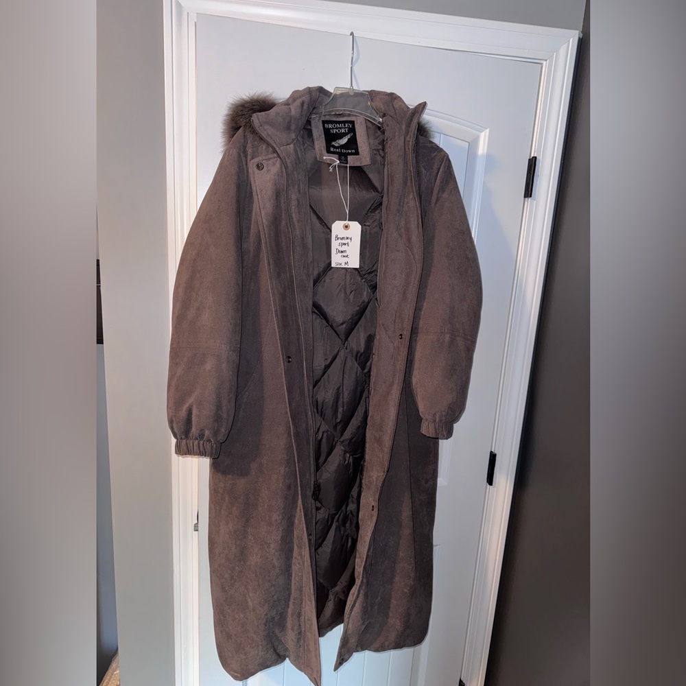 Bromley Sport Winter Coat REAL DOWN jacket parka REAL FUR Hood SZ MEDIUM WOMEN